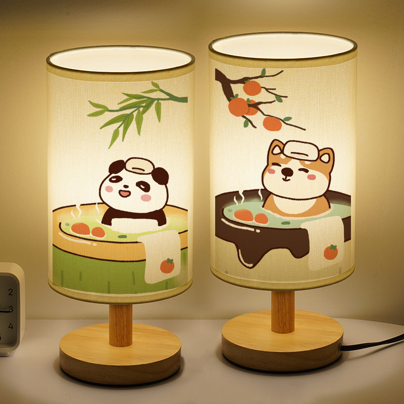 鸭子小台灯动物泡澡小夜灯趣味卡通可爱床头灯2024年新款布艺LED