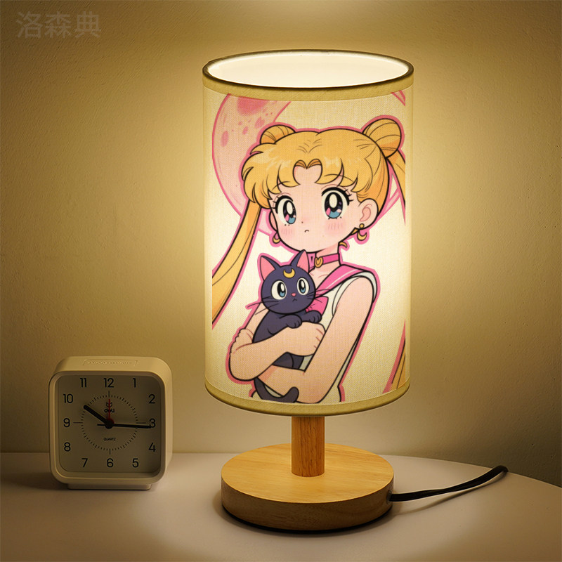 洛森典布卧室卡通三色变光小台灯