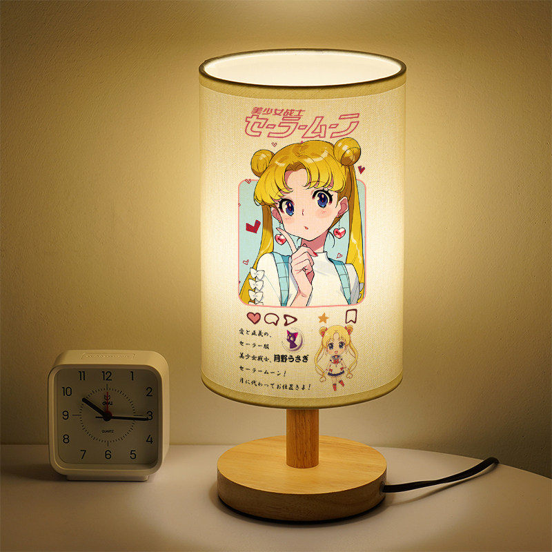洛森典布卧室木三色变光小台灯