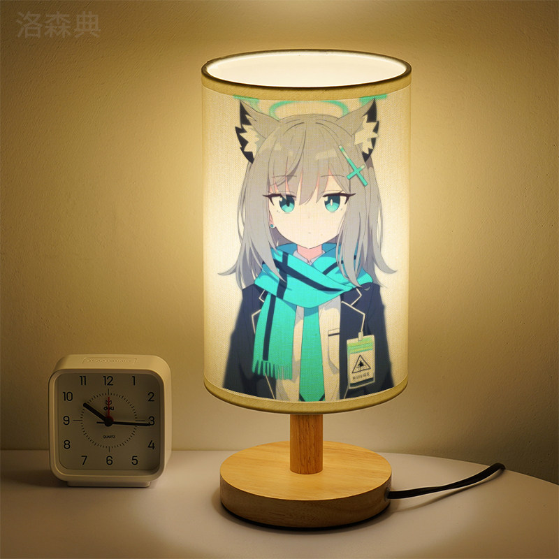洛森典布艺卧室卡通木暖光小夜灯