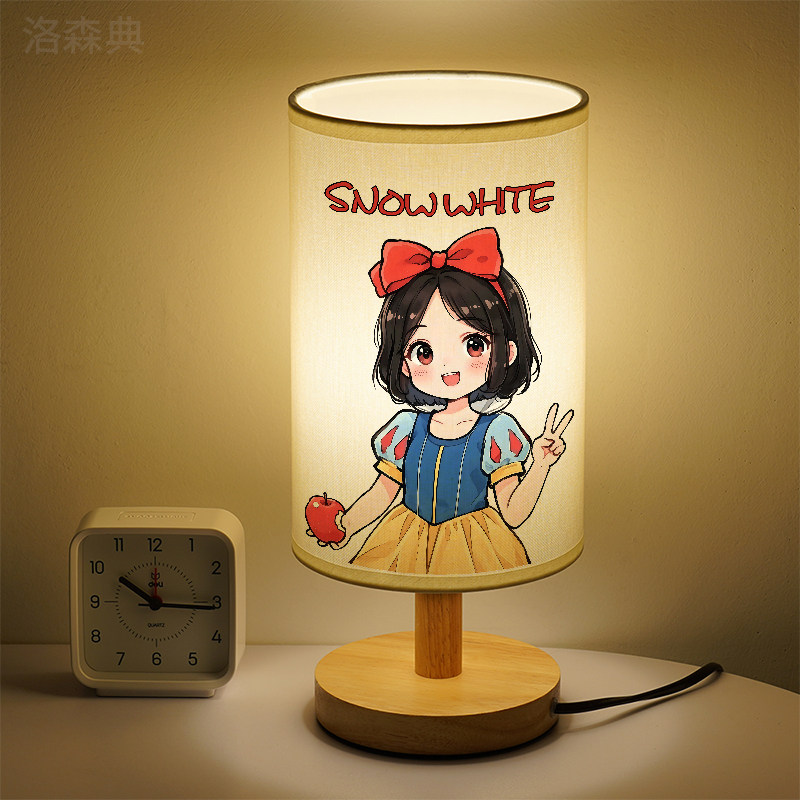 洛森典布艺卧室卡通木暖光小夜灯