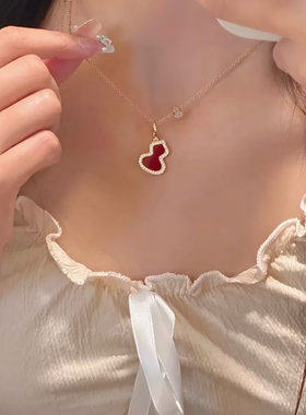 不掉色轻奢葫芦项链女高级感