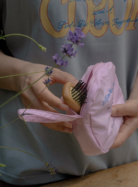 现货 韩免小众Hotel827法式复古手提收纳包 水洗棉详情页均实拍