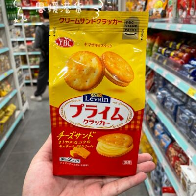 香港代购 日本YBC夹心饼干芝士奶油柠檬白桃夹心全麦限定新包装