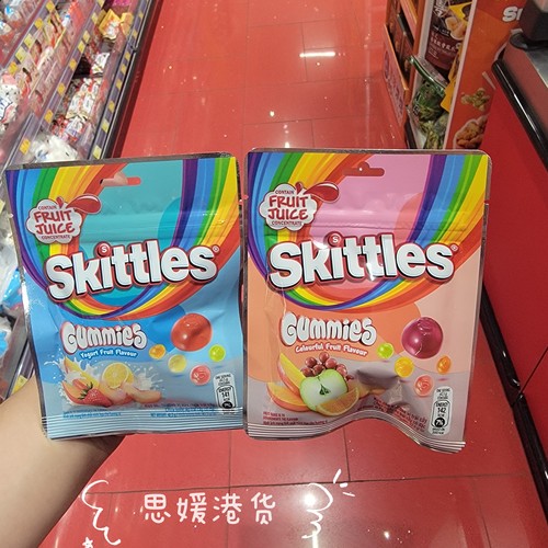 香港代购 进口SKITTLES彩虹糖软糖乳酸水果味/水果味儿童糖果零食