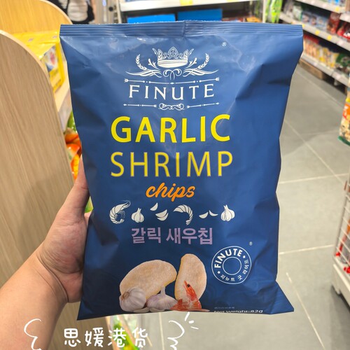 香港代购 FINUTE趣莱福韩国进口网红虾片袋装蒜味鲜虾片蟹片零食