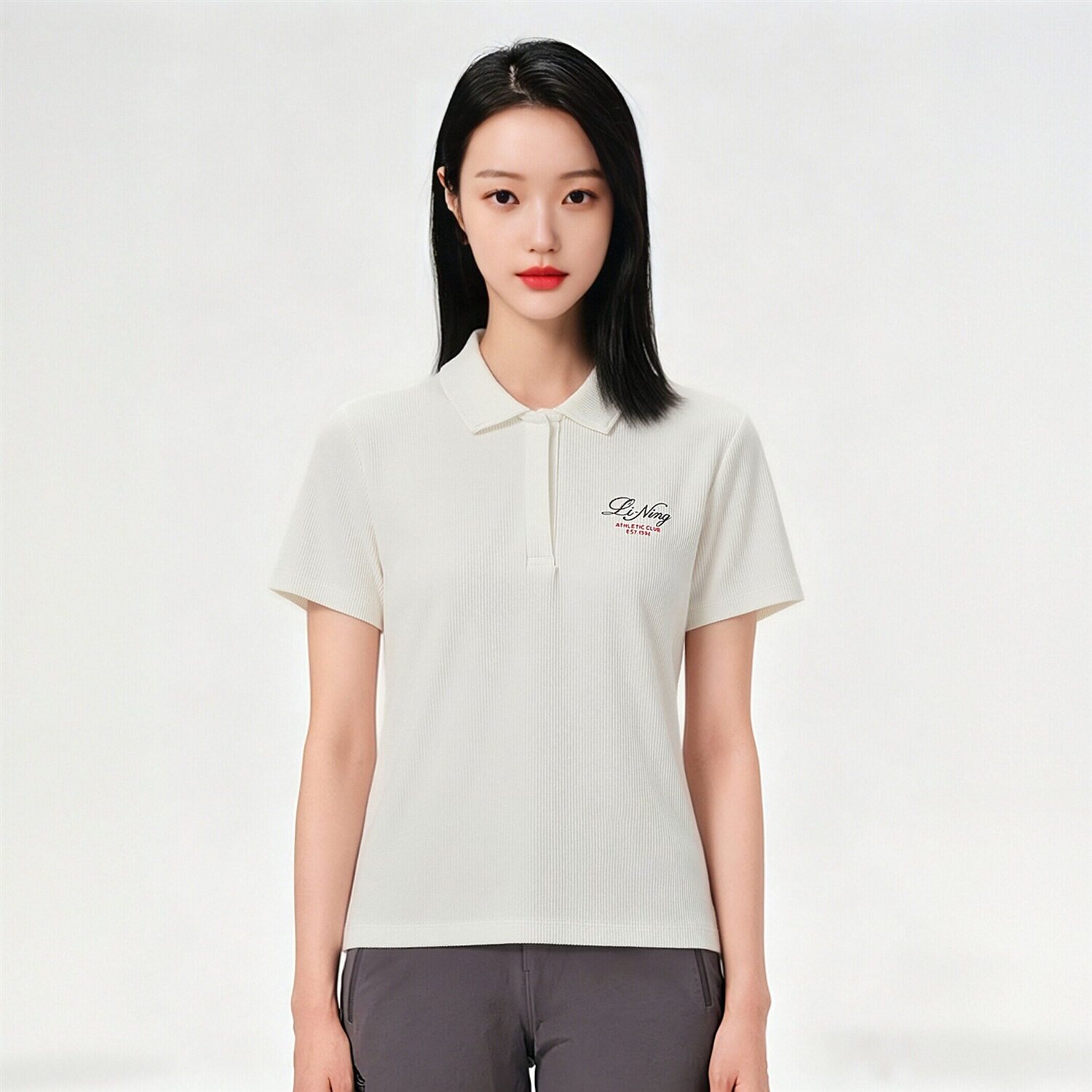 李宁T恤女子2026夏季时尚修身显瘦凉感亲肤运动短袖POLO衫APLW208