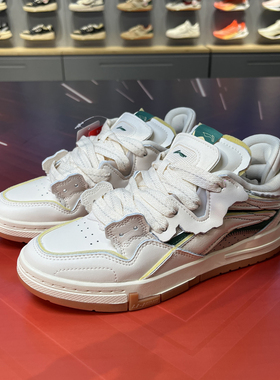 李宁2023秋冬休闲鞋女子惟吾PRO舒适软弹低帮滑板文化鞋AECT046