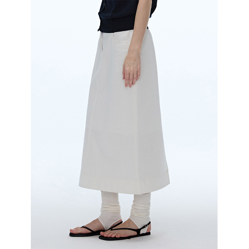 LINHOUSE简约复古黑色H型半裙