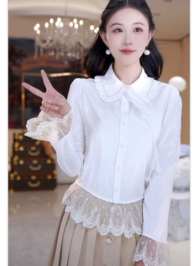 时尚百搭蕾丝花边衬衫815083+815145