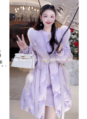 【蝴蝶飞】重工蝴蝶亮砖绑带羽绒服813658+长款815523