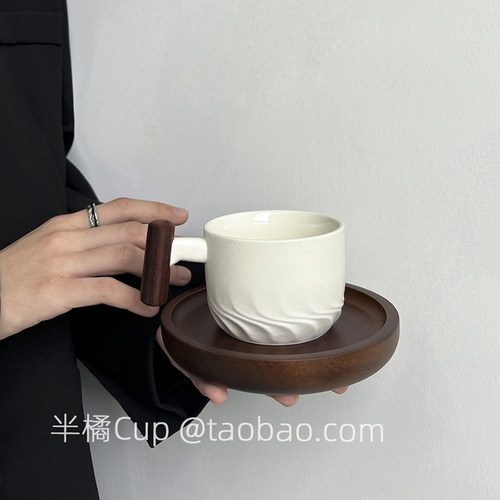 复古木手柄咖啡杯礼盒