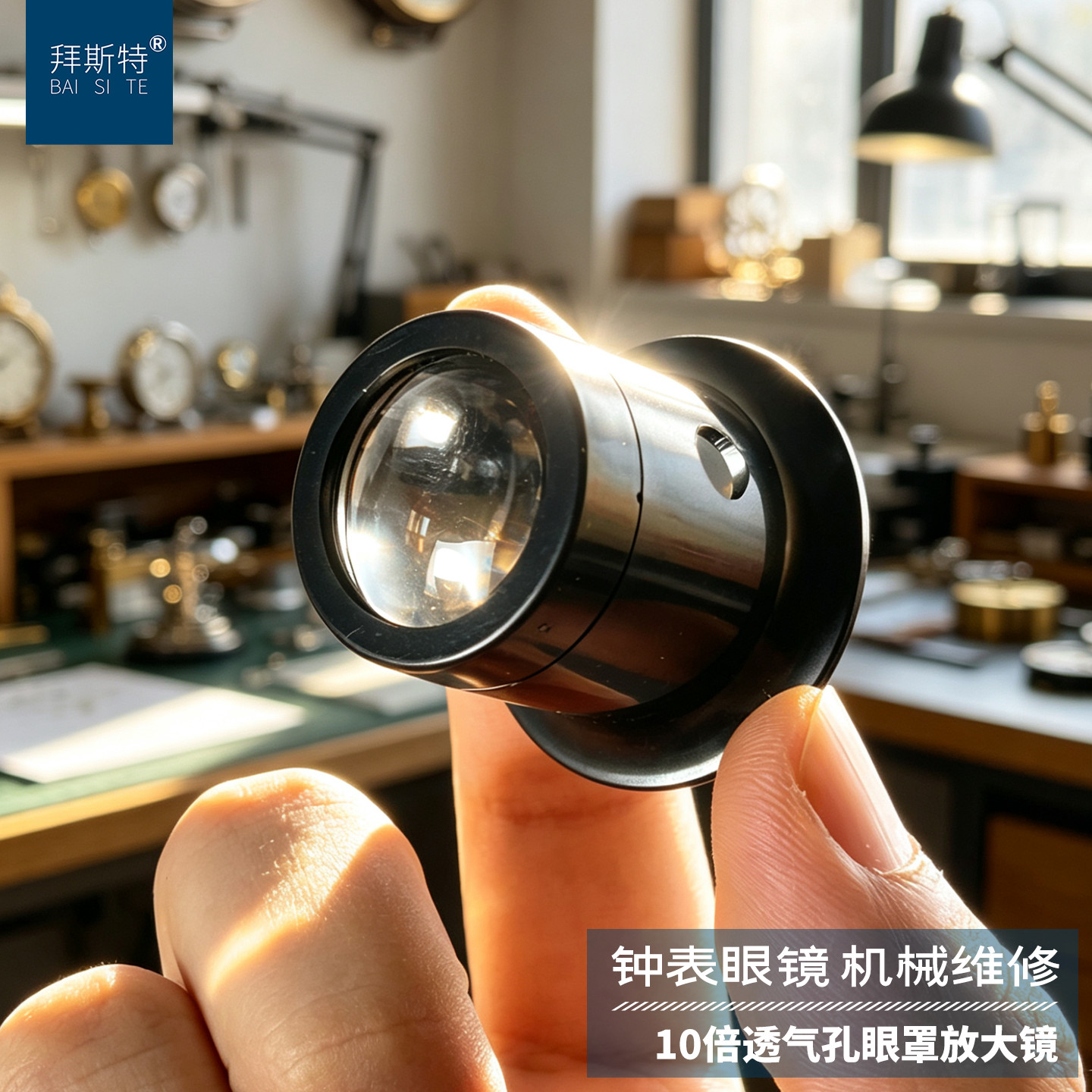 拜斯特维修放大镜20倍高清玻璃镜片寸镜修表专用工具套装5倍10倍