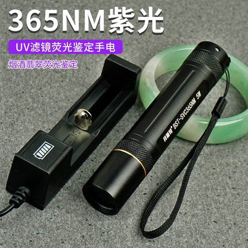 拜斯特可USB充电5W紫光手电筒