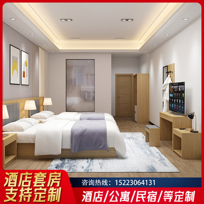 宾馆专用床酒店家具标间全套民宿公寓单间大床定制厂家电竞酒店床