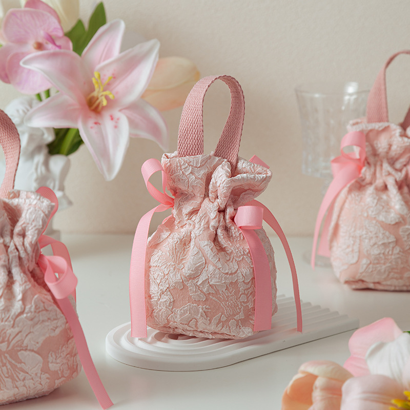 2025新款结婚喜糖袋手提糖果礼盒免折叠喜糖盒子婚礼伴手礼手提袋