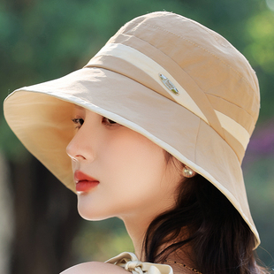2025新款韩版潮秋冬季防晒遮阳盆帽渔夫帽布帽可折叠太阳帽子女士