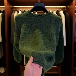 高档秋冬圆领针织衫毛衣男士简约时尚保暖打底衫百搭男装LO2501