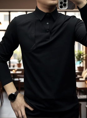 2025-m8803修身商务休闲加绒商务德绒男士Polo衫休闲时尚长袖