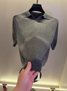 高档翻领针织短袖T恤POLO衫男士夏季时尚简约半袖体恤男装LO603