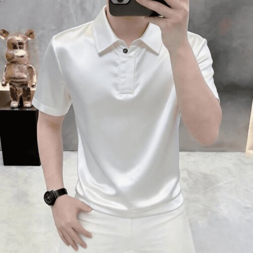 【轻奢时尚】夏季男士薄款透气翻领短袖T恤POLO衫潮流休闲8343