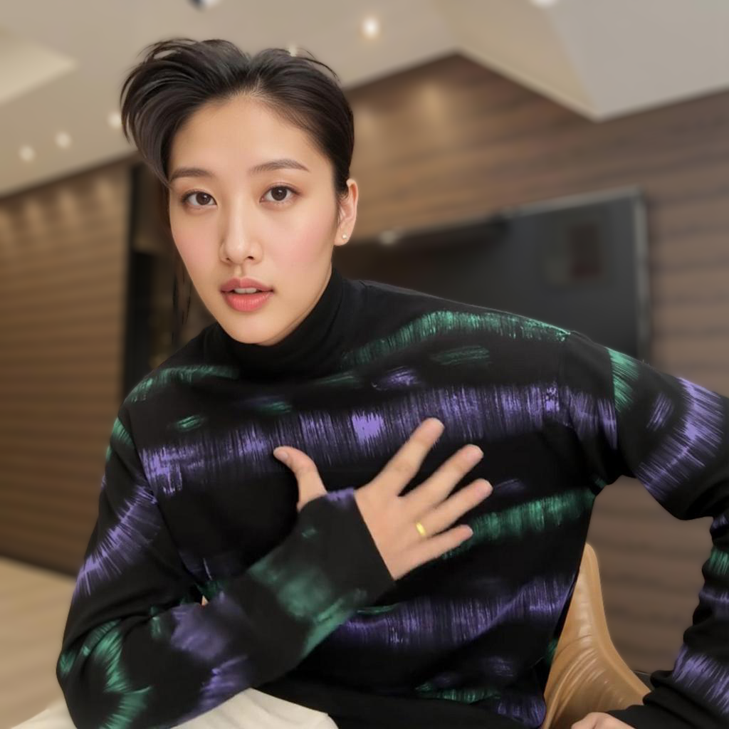 男士秋冬新款痞帅男装潮流撞色条纹印花半高领长袖T恤时尚潮