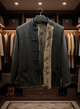 【XL-鑫】2025冬季新款新中式防风保暖雪兰雕座山雕夹克外套78038