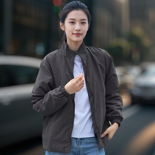 秋季新款男士立领夹克简约修身潮流休闲帅气外套男时尚穿搭8988