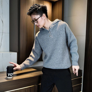 毛衣男款冬季针织衫男装秋季爆款2025新款男式秋冬装衣服连帽外套
