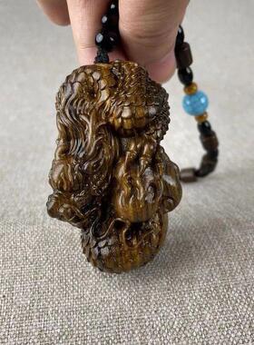 达拉干沉香木龙手把件实木雕刻祥龙生肖龙挂件汽车挂工艺品招财礼