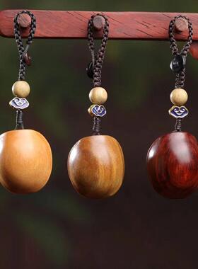 原创绿檀木富甲天下钥匙扣挂件龟壳富甲一方木雕手把件木质挂饰