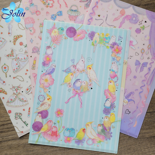 日本clothes Miki烫金A4分类索引文件夹L型资料 pin梦幻芭蕾Takei