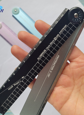 日本KUTSUWA金属铝可折叠直尺子学生多用途刻度尺15-30cm磨砂感