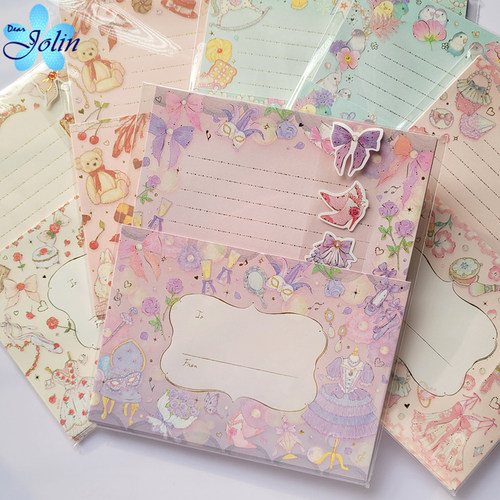 clothespin烫金彩色信纸封套装