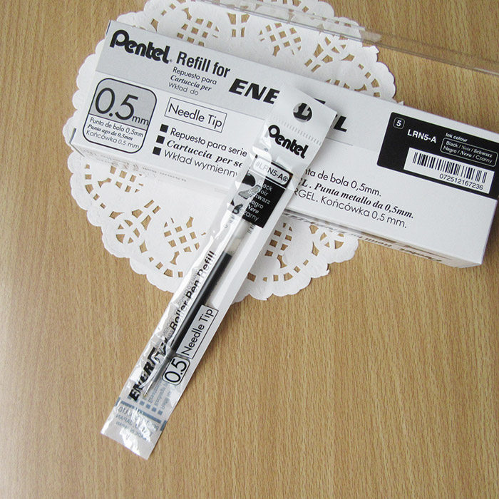 派通pentel 速干型中性笔 按动式水笔 替换芯lrn5
