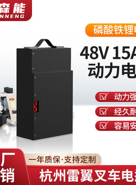 亿森能48V磷酸铁锂电池15Ah杭叉雷翼动力电瓶大功率电动叉车适用