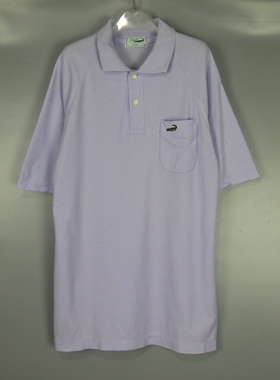 Vintage 微瑕特价古着正品鳄鱼90年代潮牌中古浅紫色polo衫