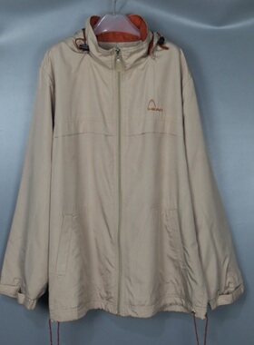 Vintage 古着正品日本潮牌春秋季90s浅橙色连帽运动服夹克外套