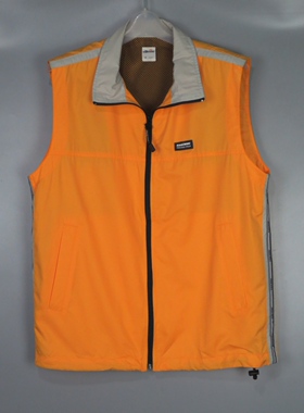 Vintage 古着正品ell*esse潮牌90年代橙色纯色运动马甲背心马夹
