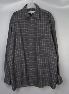 vintage古着深色羊毛长袖衬衫