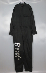 薄款 Vintage 中古90年代黑色嘻哈工装 古着正品 连体服连体衣裤