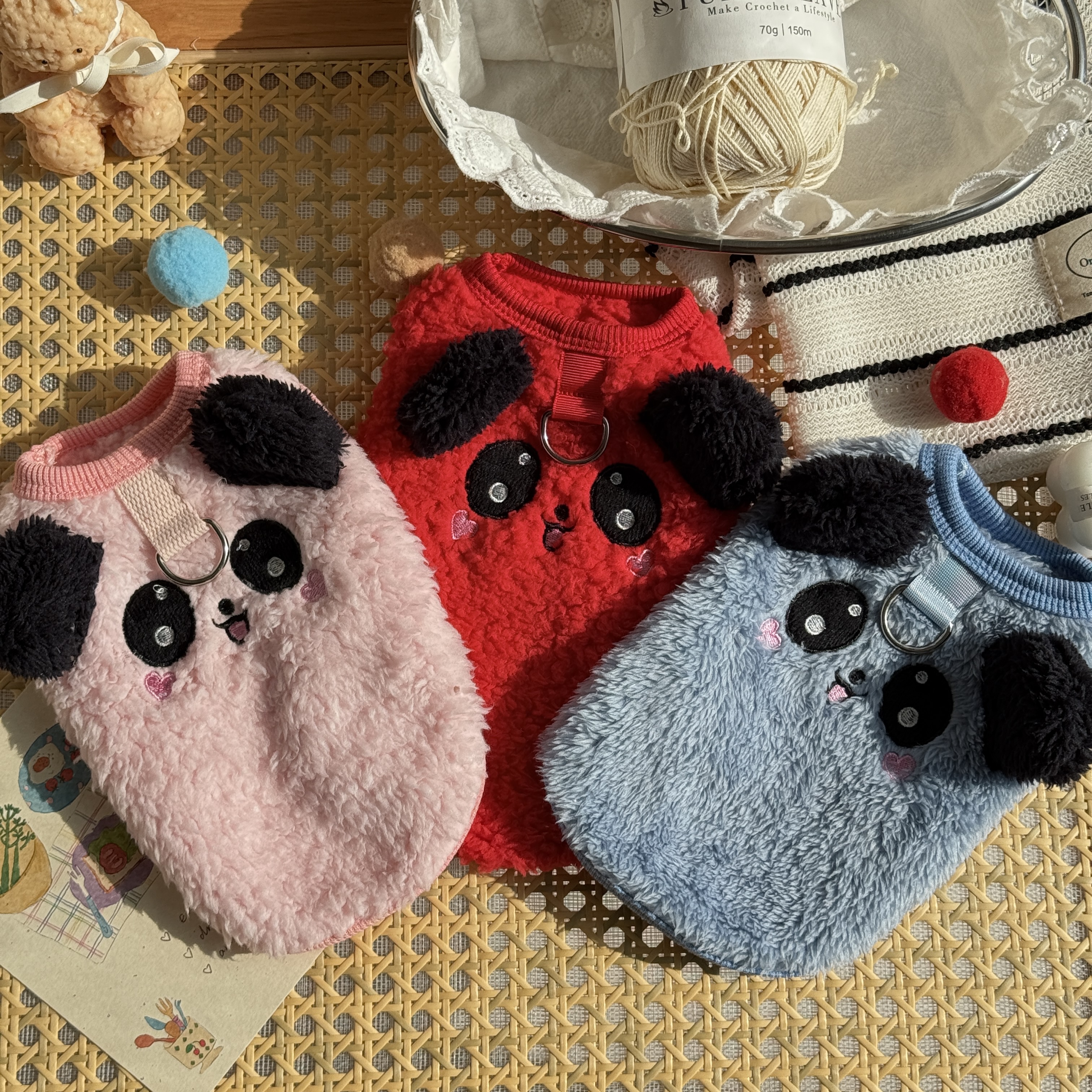 秋冬装新款加绒INS风宠物狗狗猫咪服饰刺绣衣服博美背心可牵引