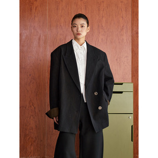 外套上衣新款 洛边 宽松休闲西装 复古原创设计师款 静奢老钱