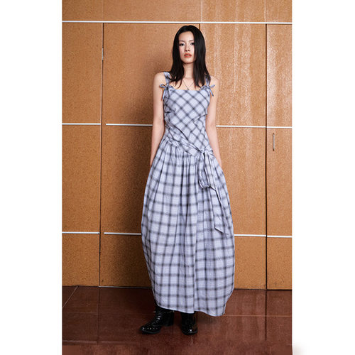 洛边 秘境之域 设计师款新款中长款连衣裙吊带原创设计裙子花苞裙