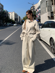 无穷 卫 拉链卫衣小众设计宽松套装 上衣运动卫裤 洛边 休闲裤 回