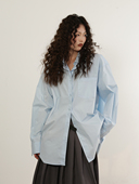 衬衣长袖 松弛感百搭纯色衬衫 宽松百搭休闲女 80支精梳棉 洛边