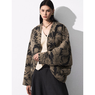 复古提花夹克外套宽松蝙蝠袖 原创设计师款 上衣女 扶光锦瑟 洛边