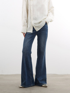 显瘦显高女夏新款 洛边 微喇重工水洗长裤 一条牛仔裤 太显腿长