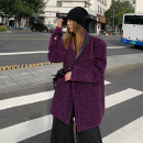 小香风外套秋冬西装 原创设计师款 宽松百搭上衣女 大葡萄 洛边