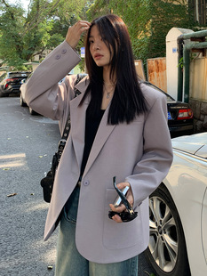 服外套上衣春季 西装 新宽松百搭慵懒风女休闲 原创设计师款 洛边